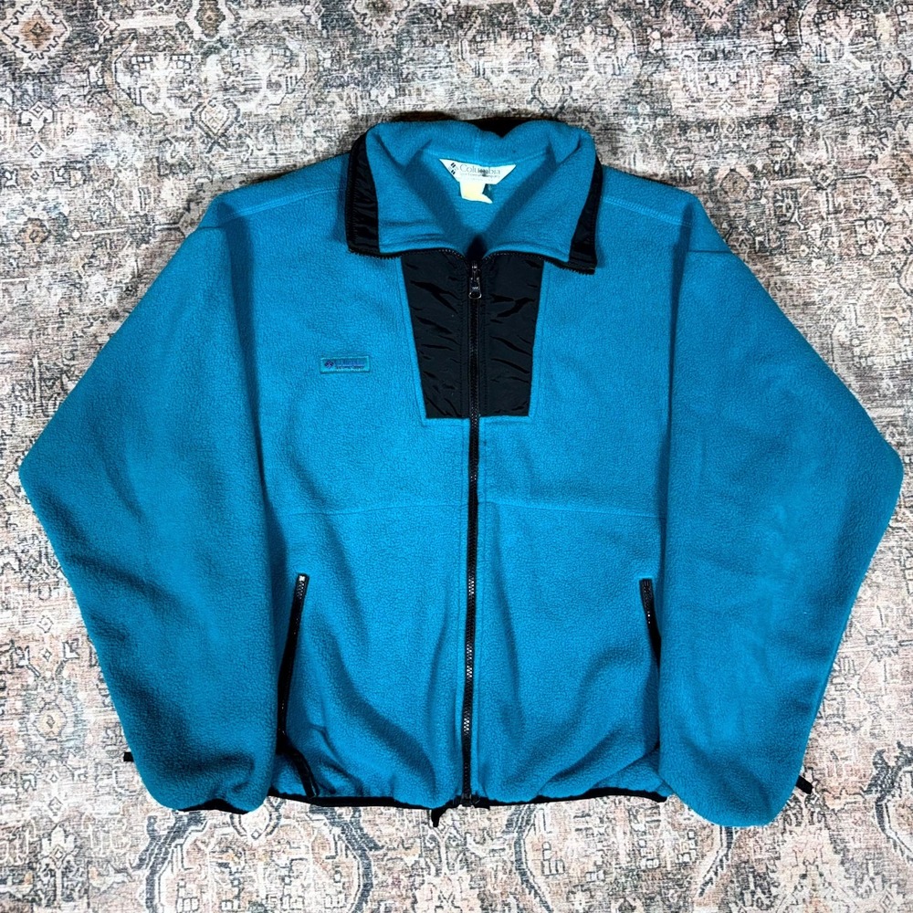 Vintage Columbia Sportswear Jacket Men's Sz L Blue Fleece USA